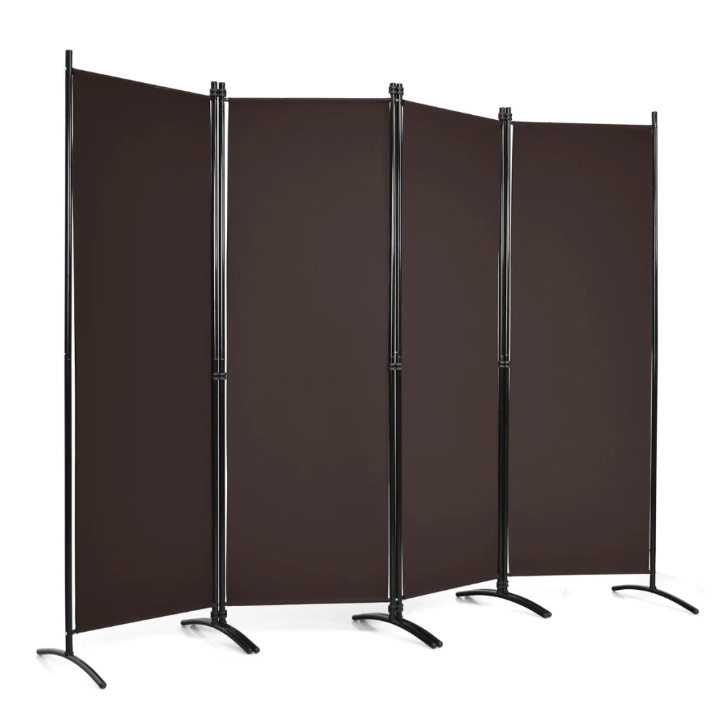Paravento pieghevole 220 x 173 cm divisorio per interni/esterni dal design moderno in ferro marrone 20_0013041