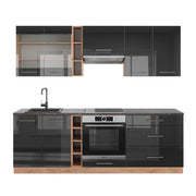 Cucina componibile Fame-Line Antracite lucido/Rovere dorato 235 cm, PL Antracite Vicco