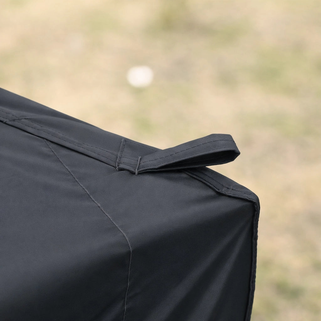 Gazebo da giardino pieghevole impermeabile con 4 pareti laterali e 4 sacchi di sabbia in acciaio nero