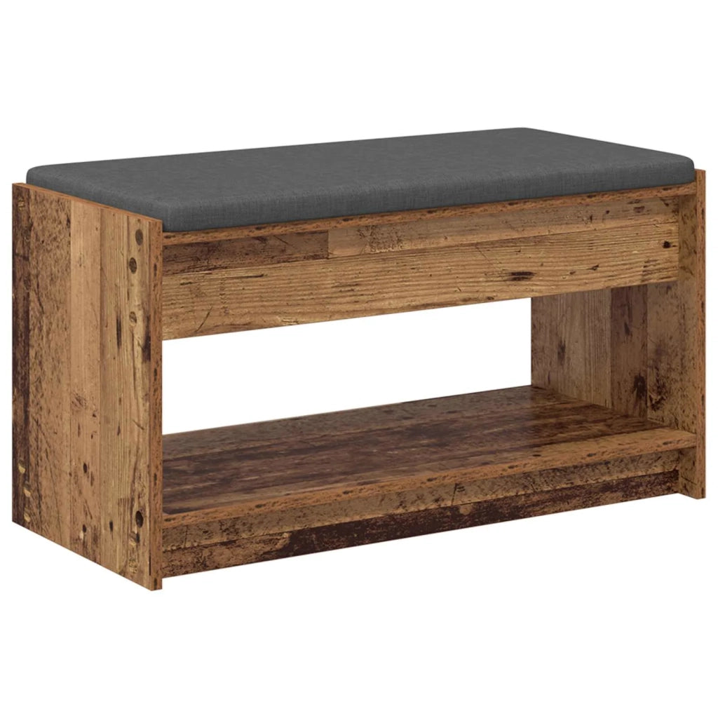 Panca per ingresso con cuscino Legno vecchio 83 x 38 x 45 cm 891582
