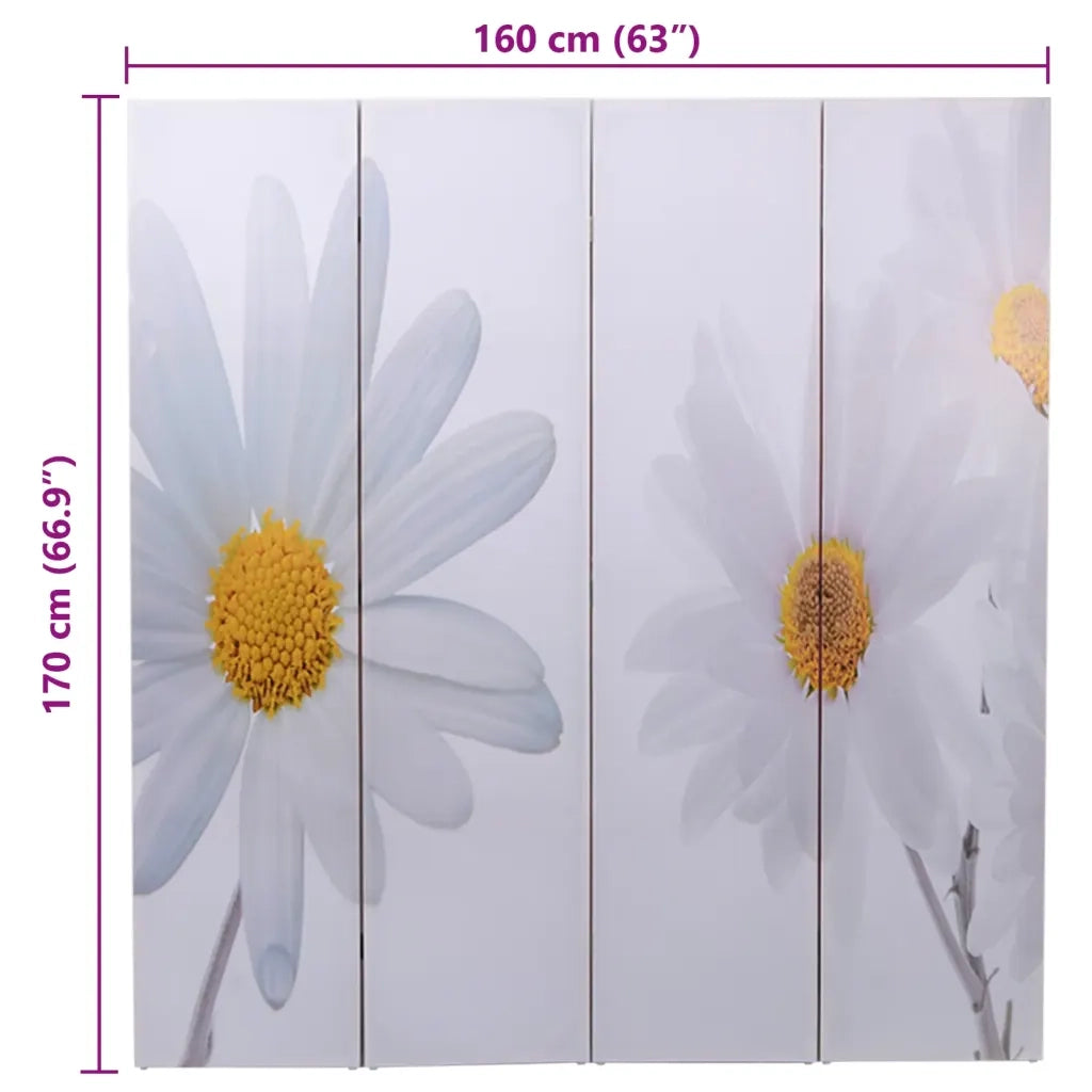 Paravento Pieghevole 160x170cm con Stampa Fiore 240477