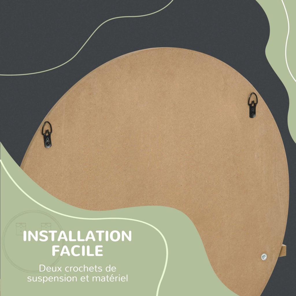 Specchio rotondo da bagno con ripiano ¨C Xylo ¨C ? 45 cm pannello particelle
