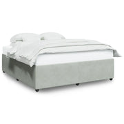 Letto matrimoniale | Letto per adulti | Giroletto senza Materasso Grigio Chiaro 200x200 cm Velluto