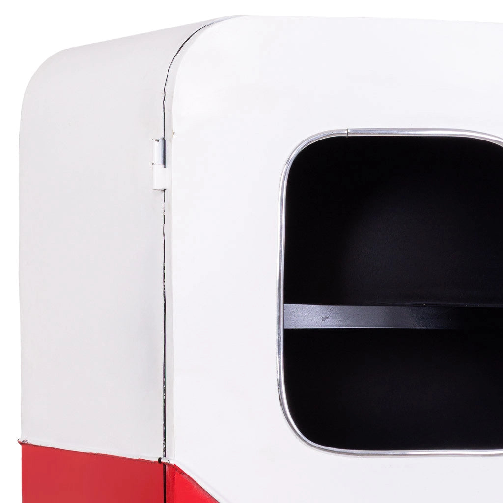 Armadio furgone in legno e metallo rosso 90x53x150h
