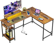 Scrivania Gaming Angolare Regolabile ¨C Zephmum ¨C Vintagebraun 152x118 cm