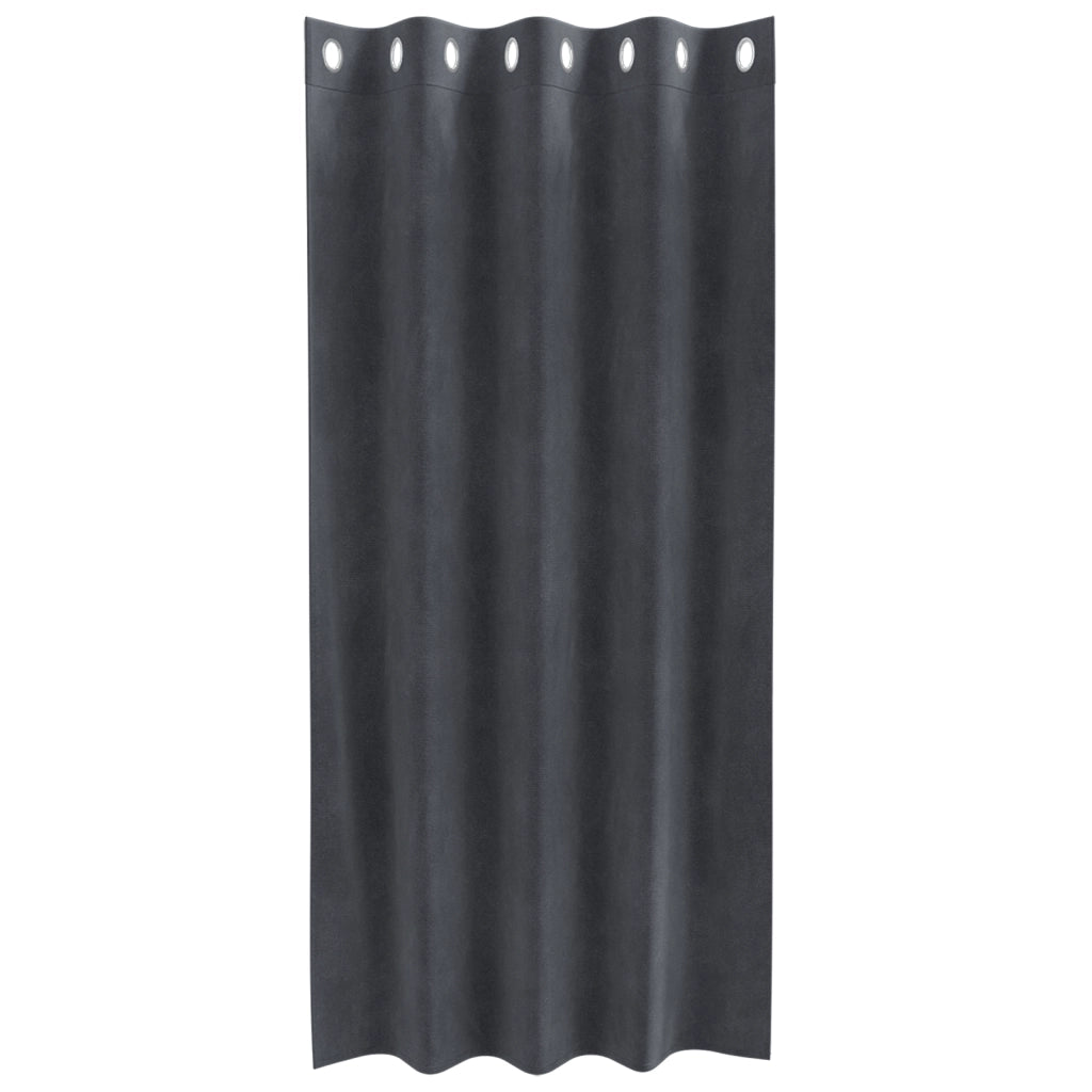 Tende oscuranti  con occhielli 2 pezzi in velluto grigio chiaro