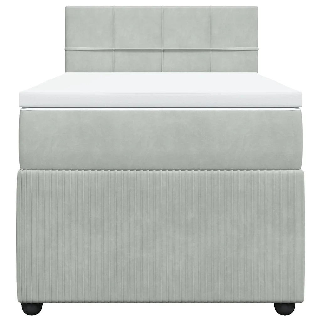 Giroletto a Molle con Materasso Grigio Chiaro 80x200 cm Velluto 3289890