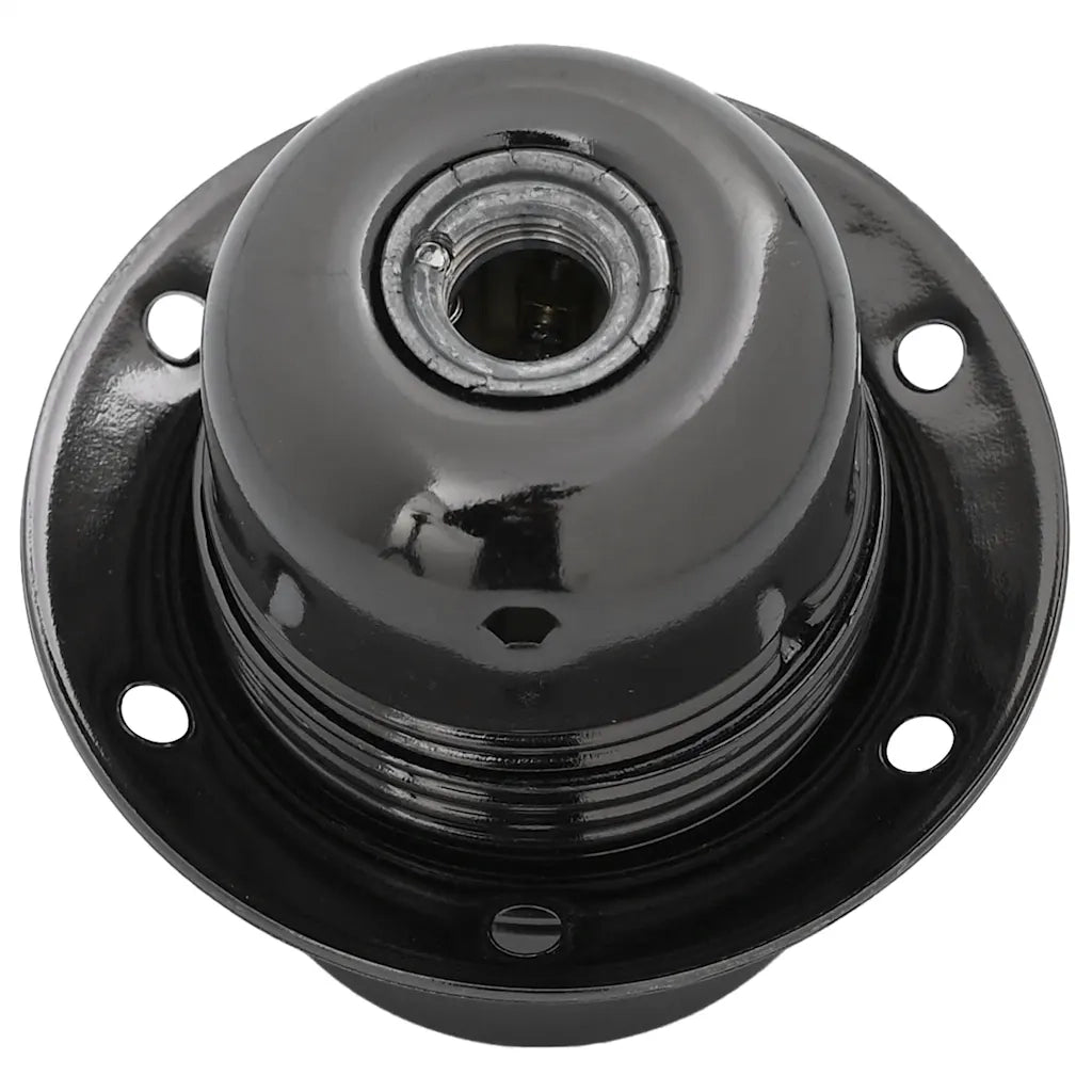 Portalampade 2 pz Nero Lucido E27