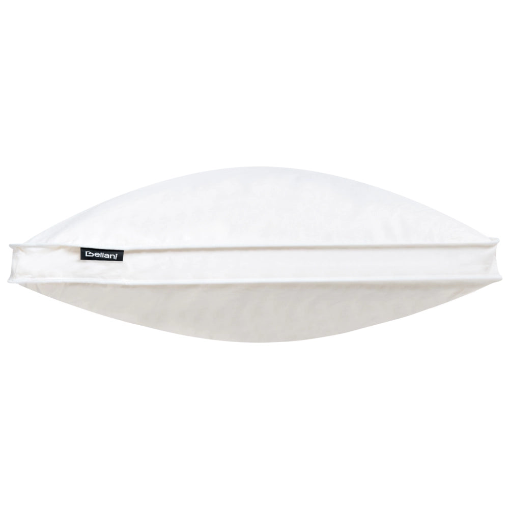 Set di 2 cuscini da letto guanciali in cotone bianco piumino d'anatra e piume 40 x 80 cm medio morbido