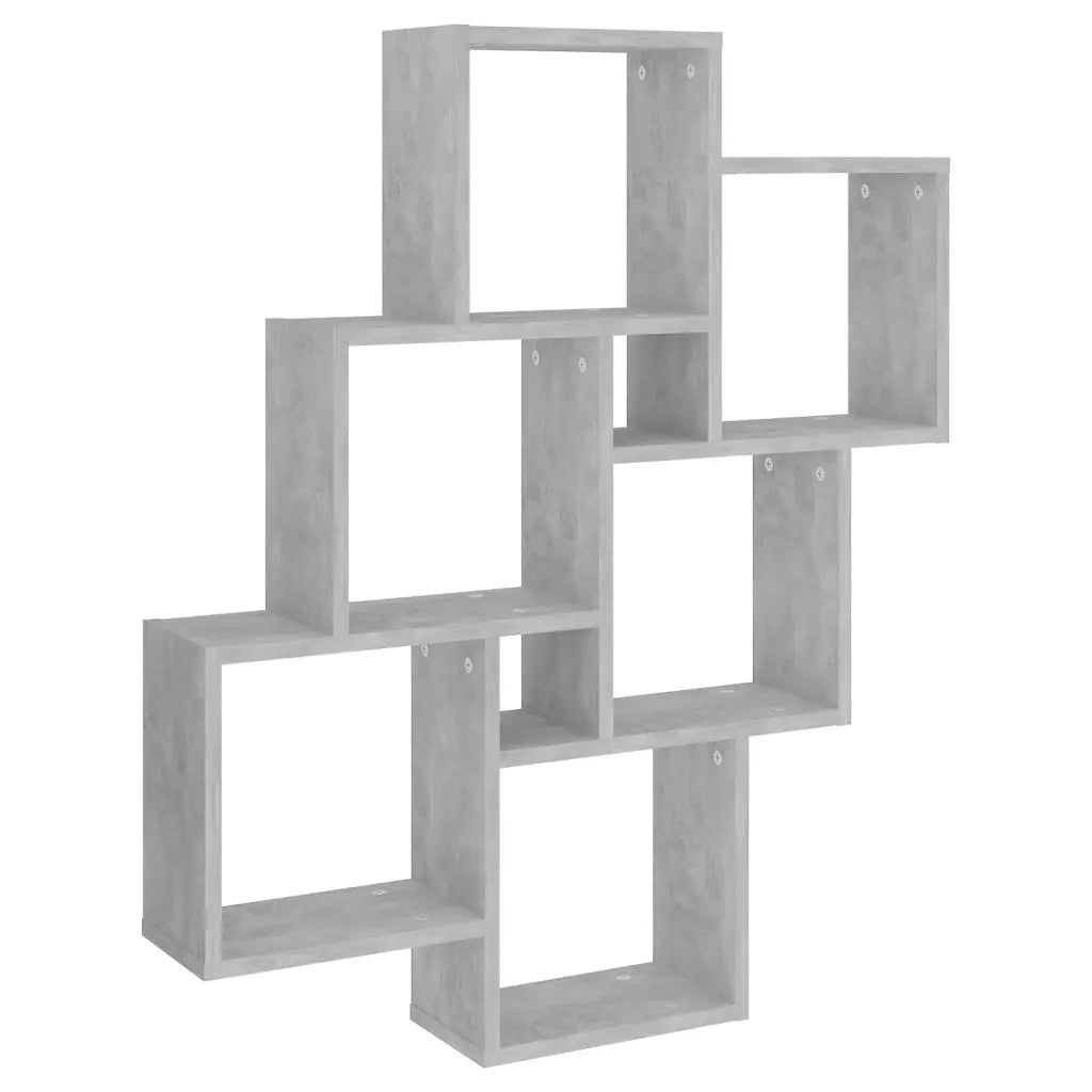 Mensola Parete Cubo Grigio Cemento 78x15x93cm Legno Multistrato 807173