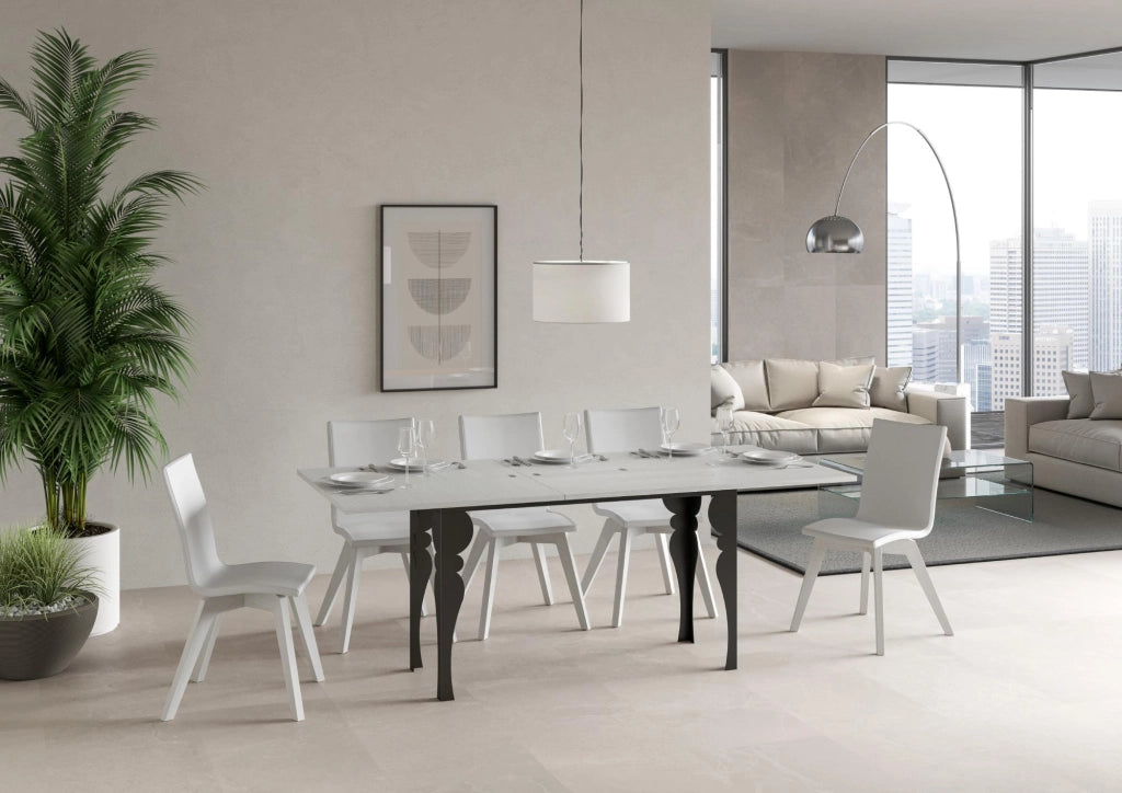 Tavolo Salvaspazio Allungabile 120/200x45/90x80/78 cm Paxon Double Bianco Frassino