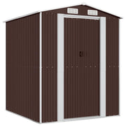Casetta da giardino cabina ripostiglio capanno da esterno capanno per attrezzi robusta scura 192 x 191 x 223 cm acciaio zincato marrone 02_0022317