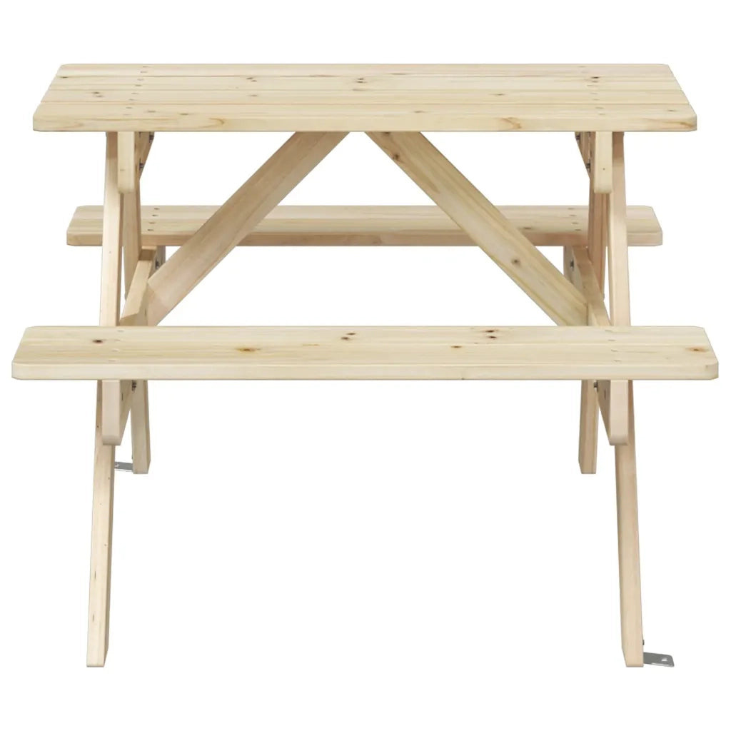 Tavolo da Picnic per 4 Bambini con Foro Ombrellone Legno Abete 4008983