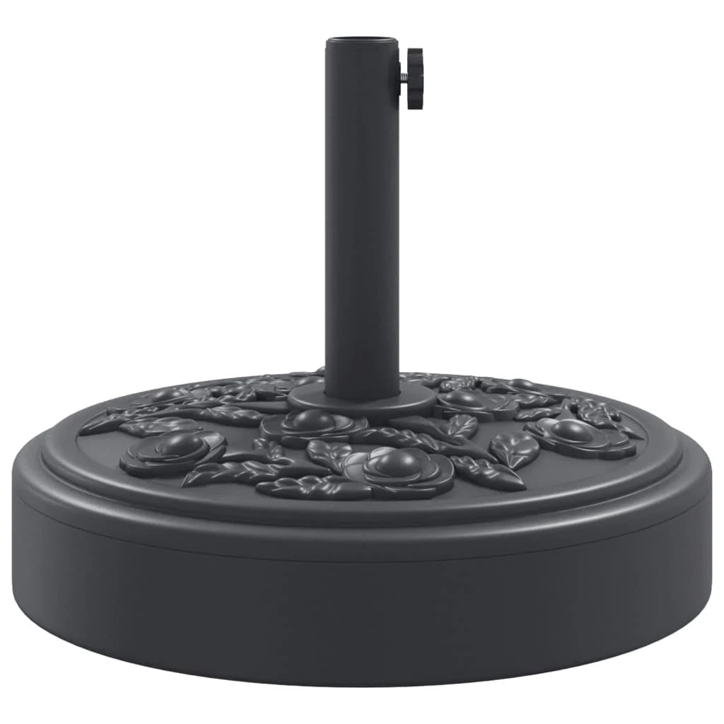 Base per ombrellone rotonda 45 x 35 cm 25 kg design floreale terrazza giardino in PE nero 02_0056643