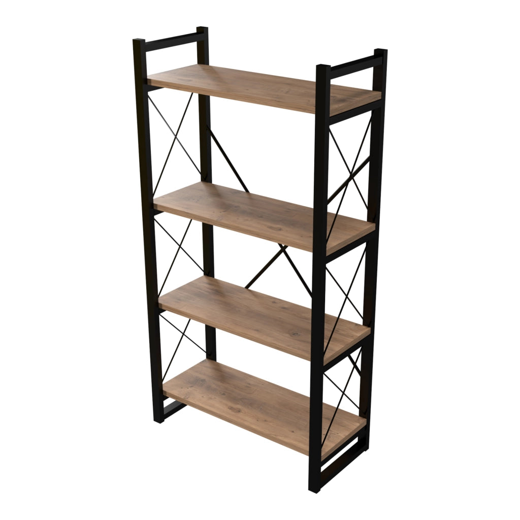Scaffale a Terra 'Skørping' (AxLxP) 150 x 65 x 30 cm Libreria con 4 Ripiani Mobile Espositore con Telaio in Metallo -