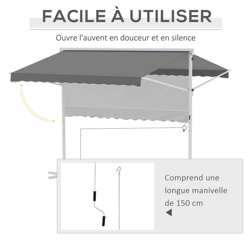Tenda da giardino 3x3m ¨C zephmum ¨C Bianco grigio poliestere acero