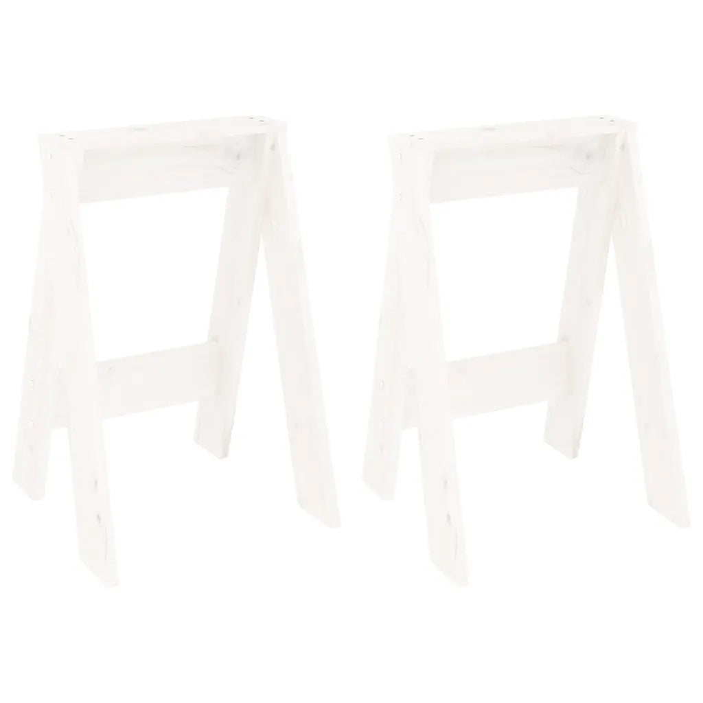 Sgabelli 2 pz Bianchi 40x40x60 cm in Legno Massello di Pino cod mxl 50314