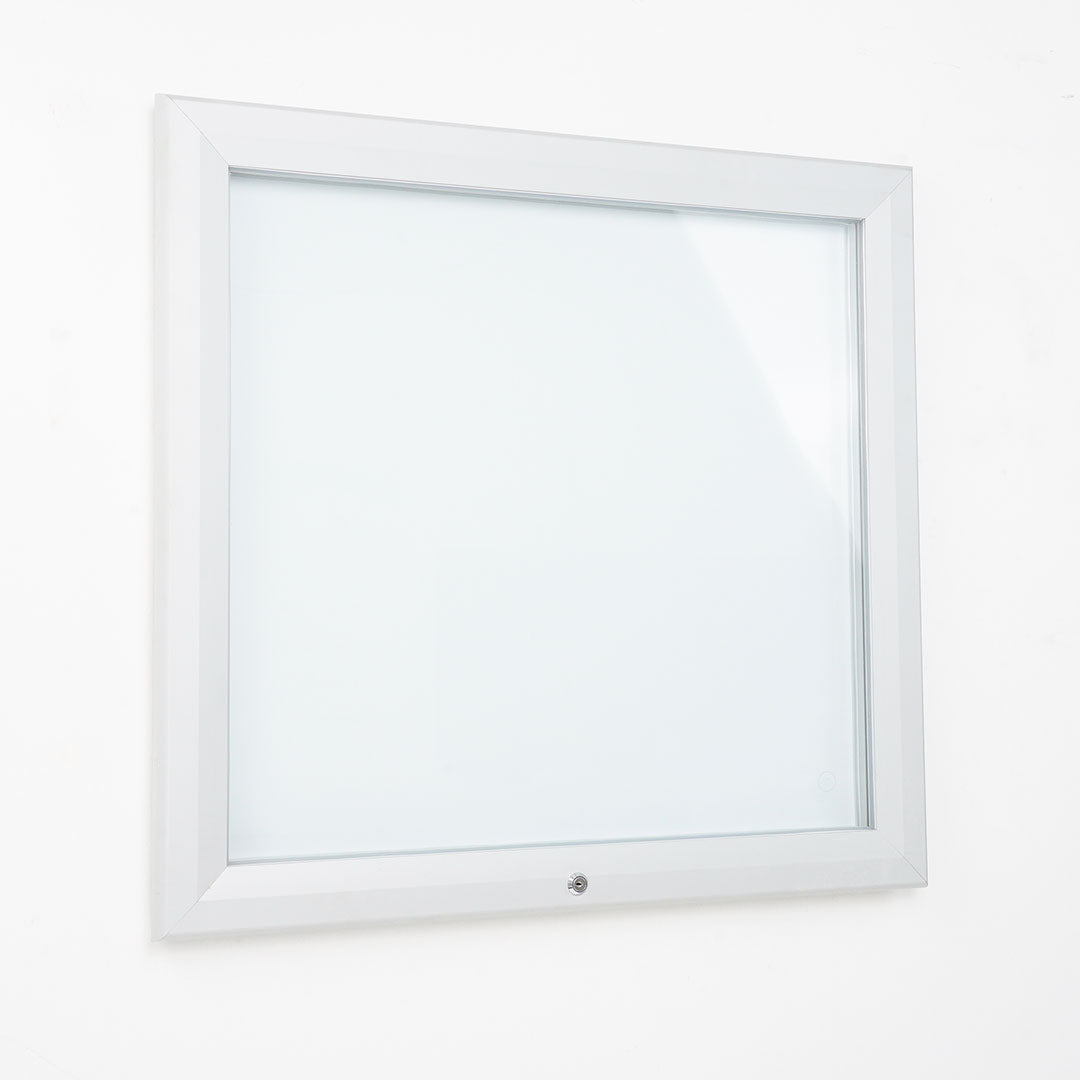 Bacheca da Esterno con Apertura a Ribalta 80,5x76x4,7 cm in Alluminio Grigio Chiaro