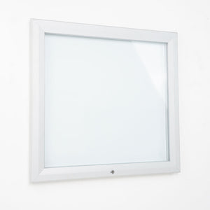 Bacheca da Esterno con Apertura a Ribalta 80,5x76x4,7 cm in Alluminio Grigio Chiaro