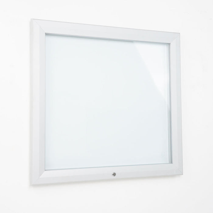 Bacheca da Esterno con Apertura a Ribalta 80,5x76x4,7 cm in Alluminio Grigio Chiaro