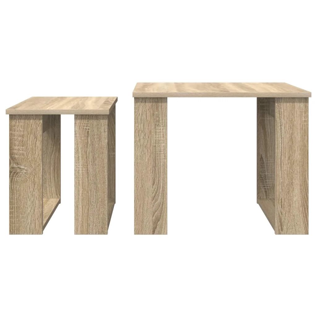 Set di Tavolini da Caffè 2 pcs Rovere Sonoma Legno multistrato 8000126