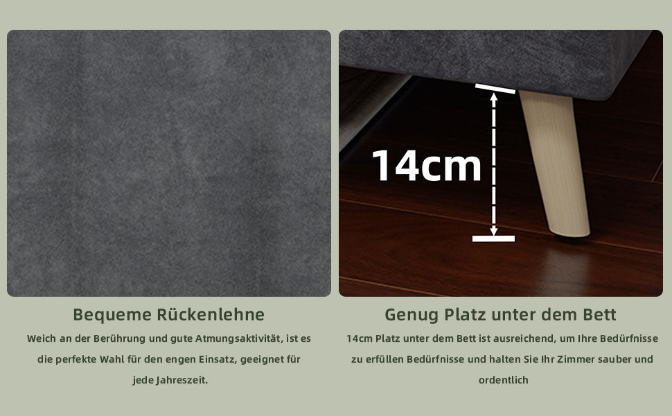 Letto imbottito - Xylo - 90x200 cm - Grigio velluto