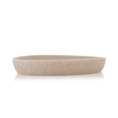 Portasapone bagno in resina beige design moderno linea Sahara