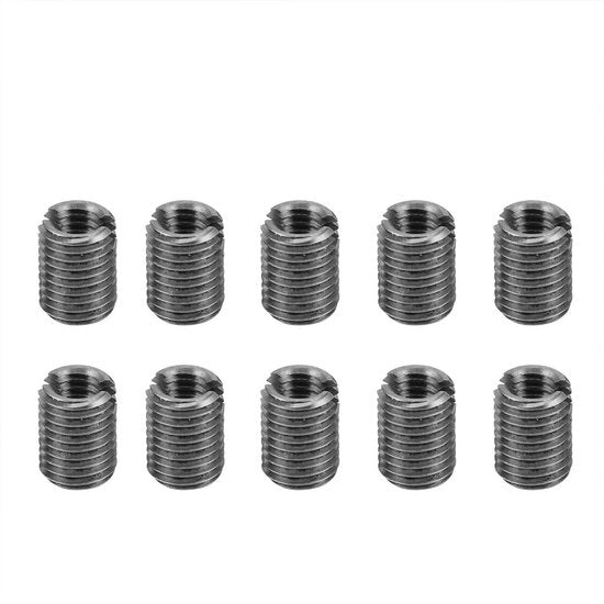 Set di Inseritori a Vite 10 Pezzi - Attrezzo di Riparazione - Maschio/Femmina - Acciaio Inossidabile - Specificazione Interna M4 x 0,7 mm - Specificazione Esterna M6 x 0,75 mm - Lunghezza 8 mm - Morsetto di Inserimento
