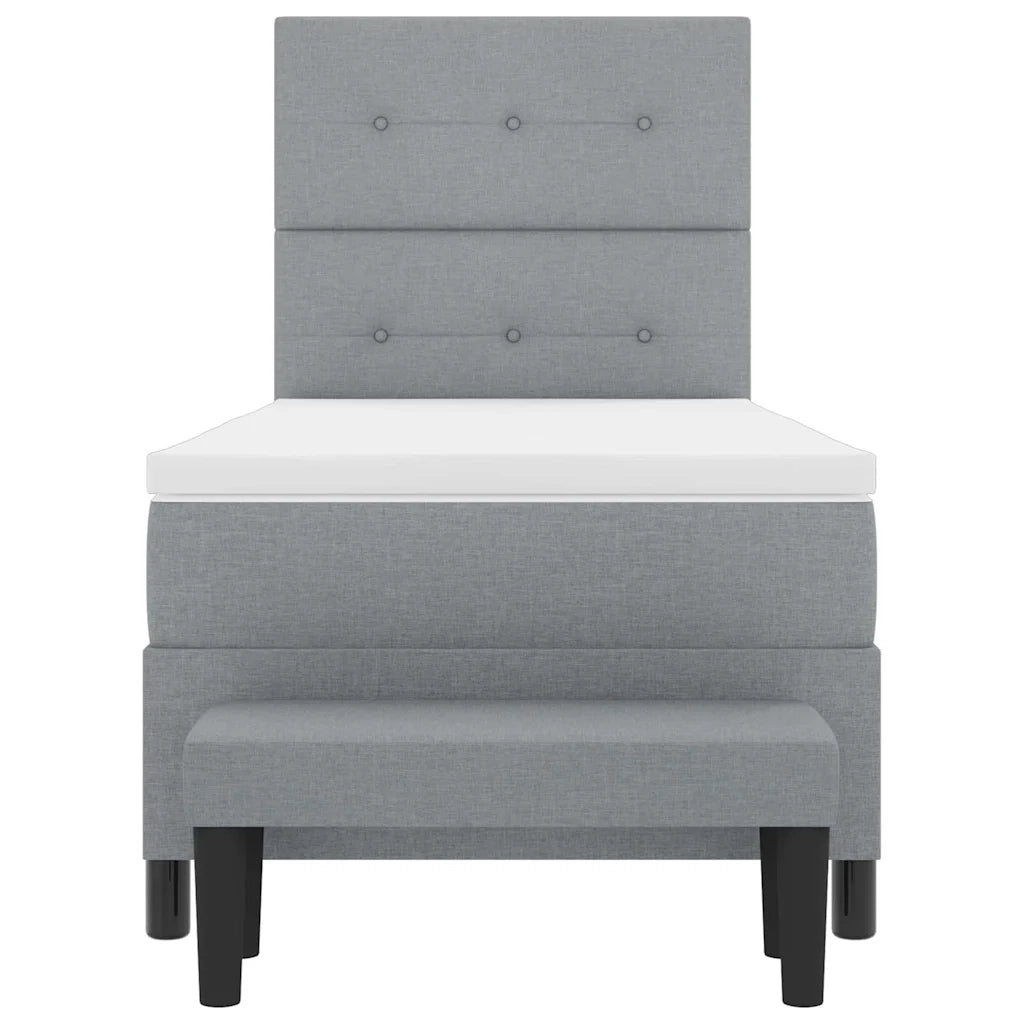 Letto a molle con materasso Grigio chiaro 100 x 200 cm Tessuto 3344044