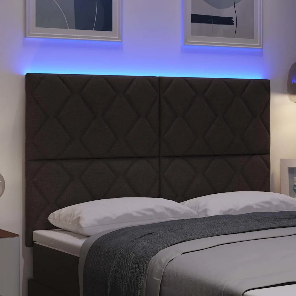 Testiera LED Marrone 160 cm Tessuto 3338530