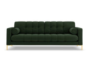 Cosmopolitan Design - Divano "Bali" 4 posti in tessuto strutturato verde scuro 