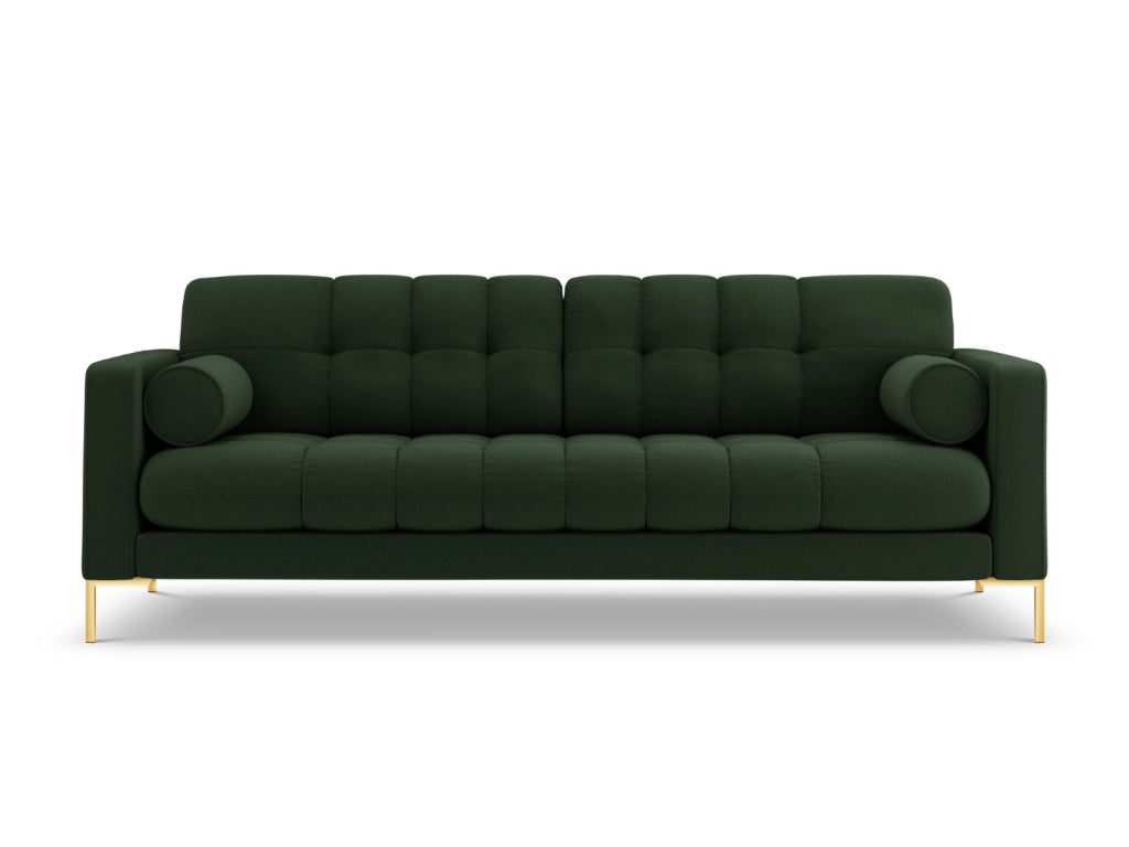 Cosmopolitan Design - Divano "Bali" 4 posti in tessuto strutturato verde scuro 