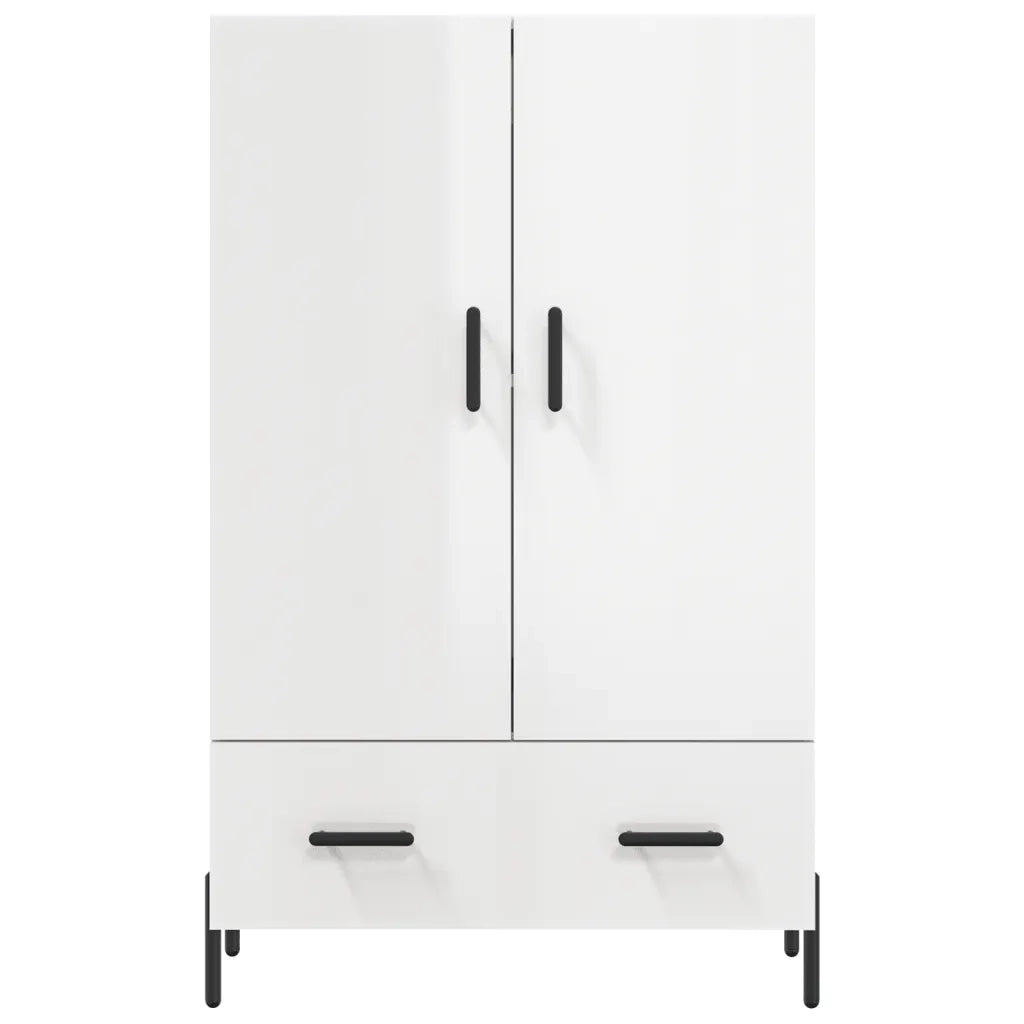 Credenza Bianco Lucido 69,5x31x115 cm in Legno Multistrato