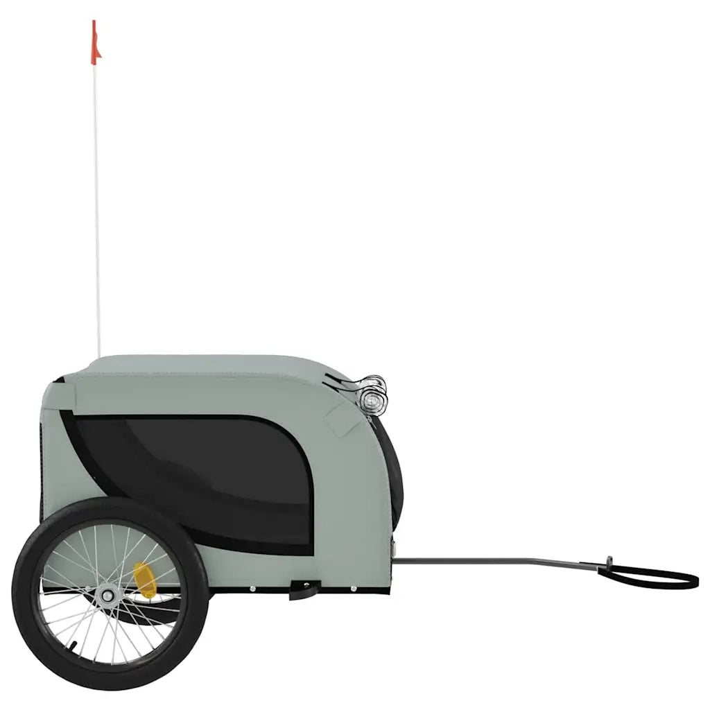 Rimorchio da Bici per Animali Grigio e Nero Oxford e Ferro CFW9936567