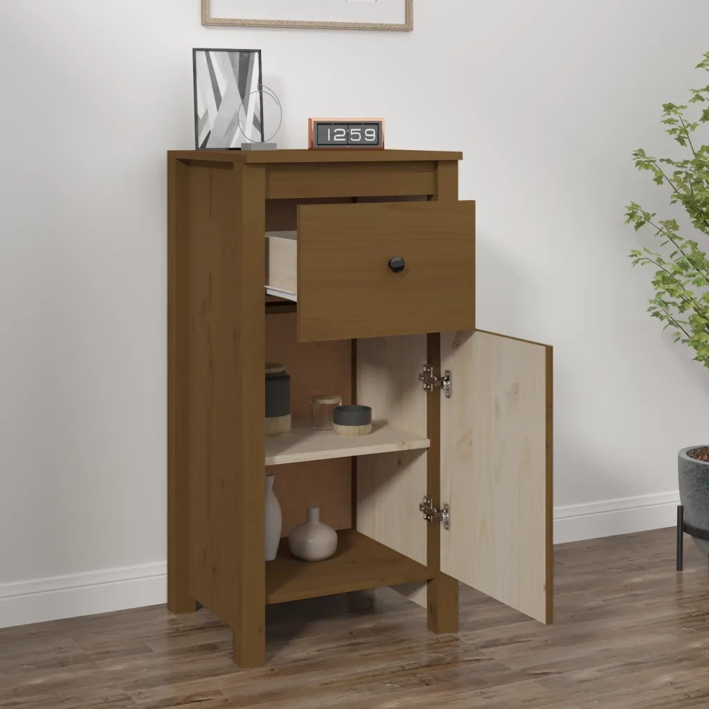Credenza-Buffet-Armadio da cucina Marrone Ambrato 40x35x80 cm in Legno Massello di Pino