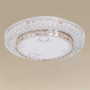Trade Shop - Plafoniera Soffitto 45w ø40cm Led Design A Strati Con Cristalli Bolle Luce Fredda 68551 -