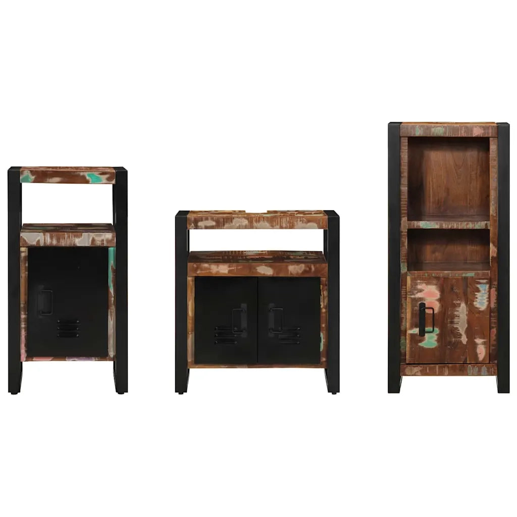Set di mobili per il bagno 3 pcs Legno Recuperato Massello 3305615
