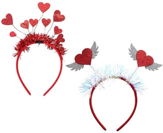 Set di Fascia Capelluta da 2 Pezzi - Fascia Capelluta per Uomo - Accessori di San Valentino - Capote da Costume - Decorazione di Festa - Materiale Comodo - Accessori per Capelli