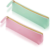 Etui per apprendimento Cobee, astuto contenitore a due parti, piccolo contenitore, borsa estetica per articoli da ufficio, bella tasca di chiusura, borsa per trucco portatile, organizzatore per penne (verde + rosa)