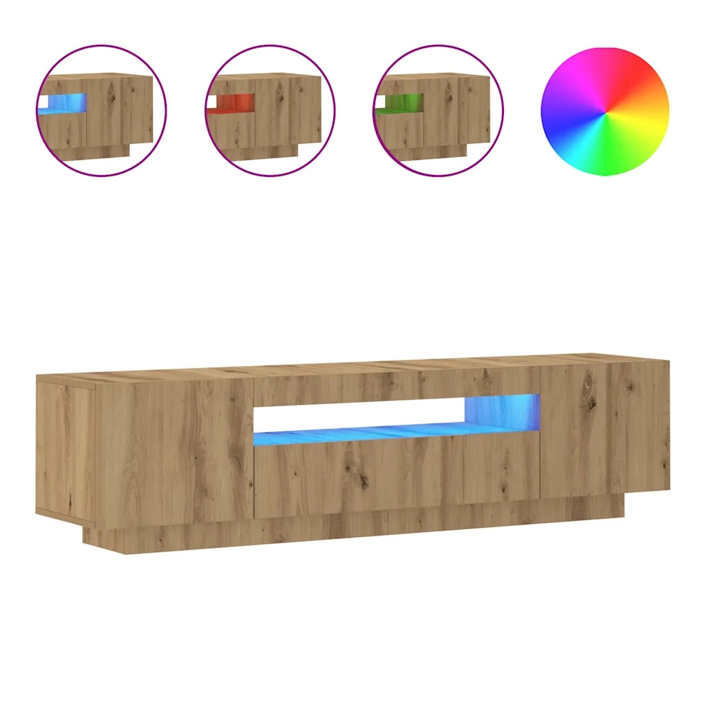 Mobile Porta TV con LED Artigianale 160x35x40 cm Multistrato 856360