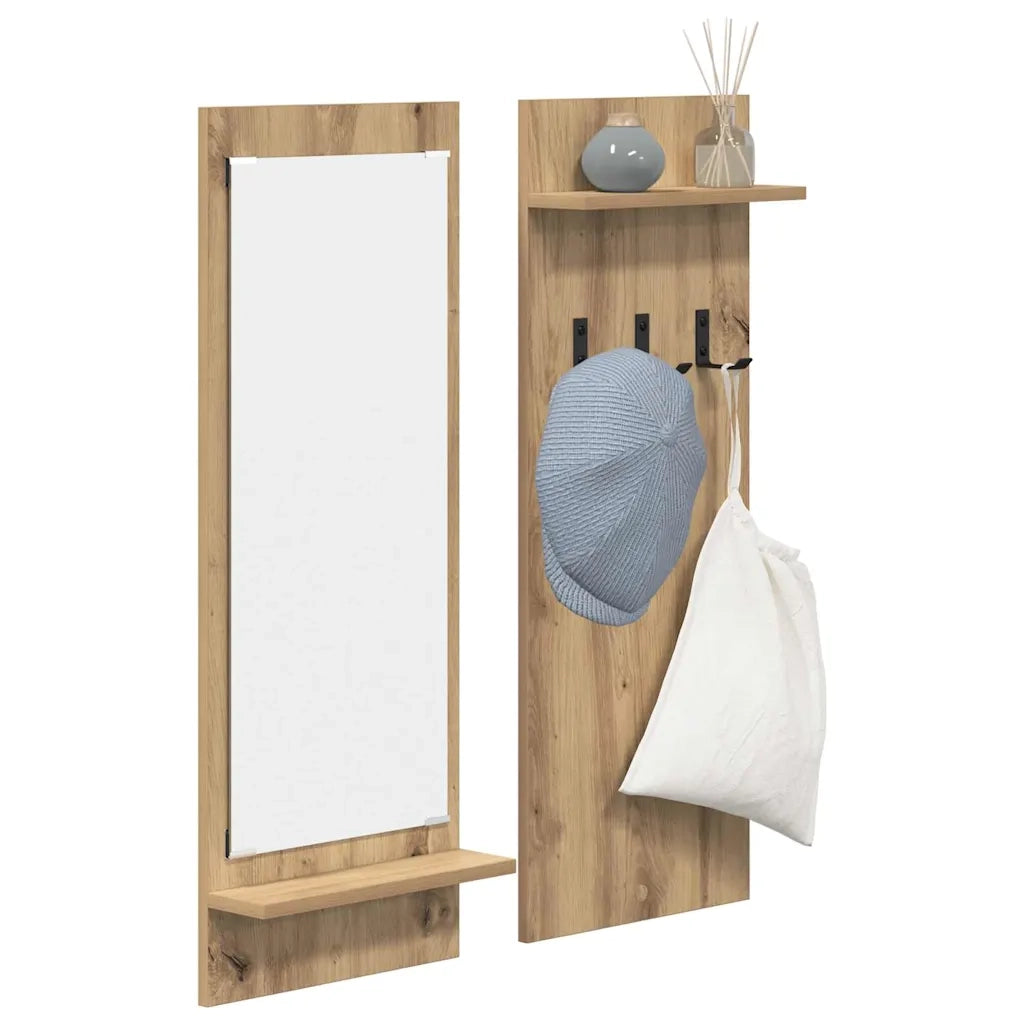 Appendiabiti a muro Rovere artigianale 70 x 10 x 90 cm 874530