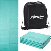 Mat yoga pieghevole per viaggio - Antiscivolo e leggero - Soffice e sostenente - 3 strati - Per signore e signori - Ideale per fitness, allenamento e pilates