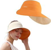 Ombrellino pieghevole con cappuccio a doppia faccia per protezione UV - cappello con coda di cavallo per esterno estivo spi tennis