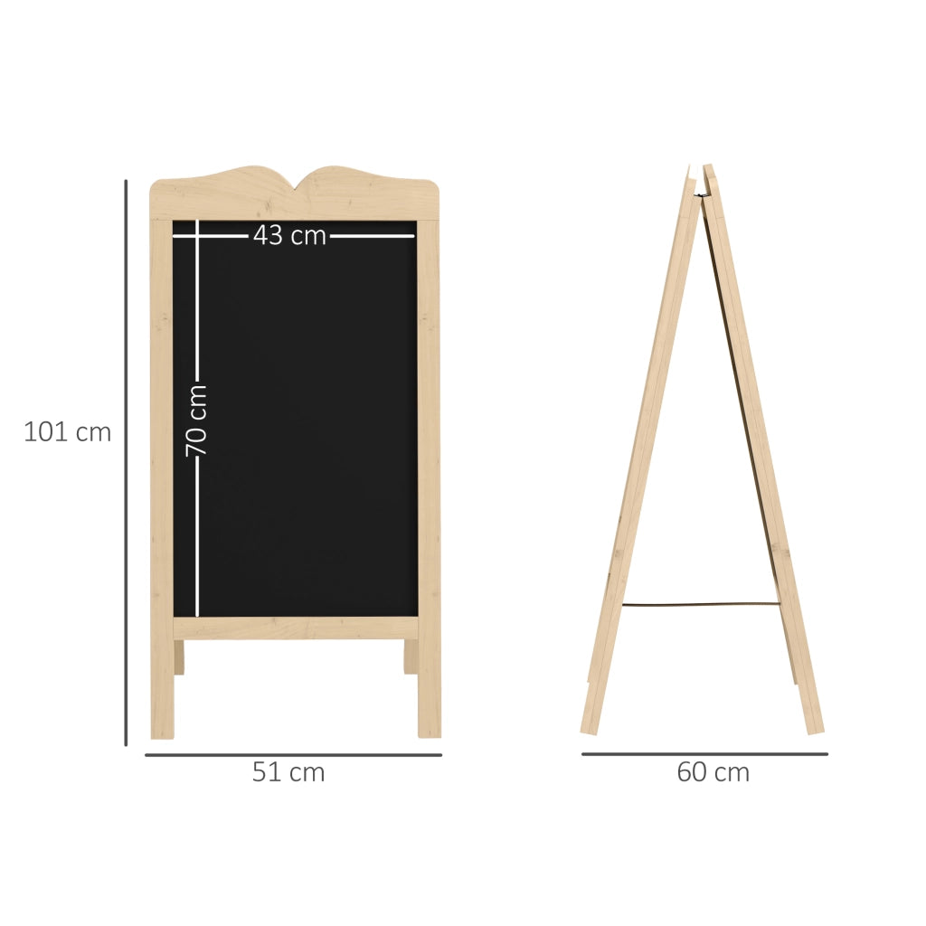 Cavalletto Bifacciale Pieghevole ¨C Xylo ¨C Legno con 8 Pennarelli e 6 Stencil 51x60x101 cm