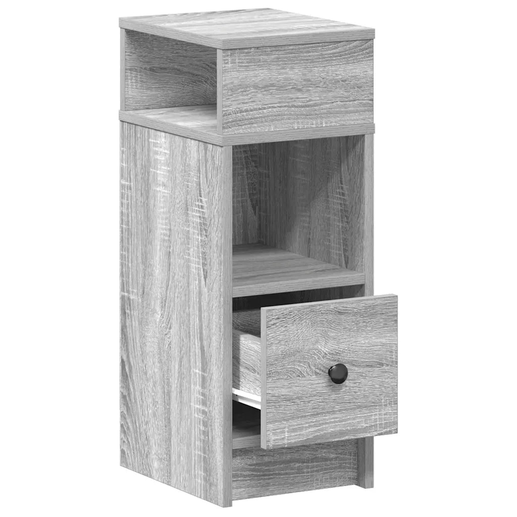 vidaXL Comodino con Cassetto Grigio Sonoma 25x31x66 cm
