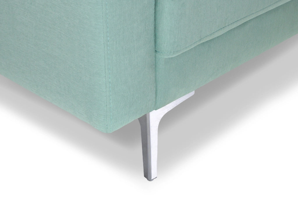 Divano 2 posti in tessuto vellutato verde tiffany piedi in metallo - Chloe - DI2P-CH20FBC-PM