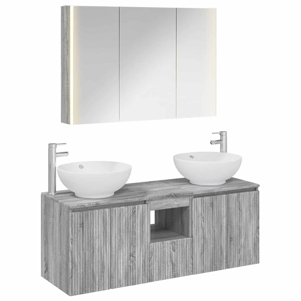 Set di Armadi da Bagno 4 pcs Sonoma grigio Legno ingegnerizzato 3406508