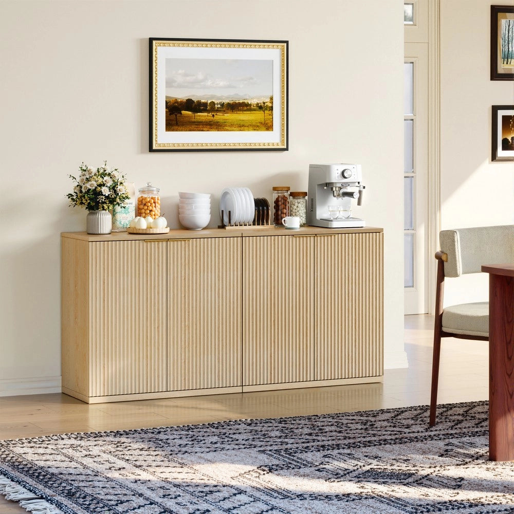Credenza Moderna con Ante Pieghevoli ¨C MINIMAL ¨C Rovere Chiaro, 60x30x70 cm