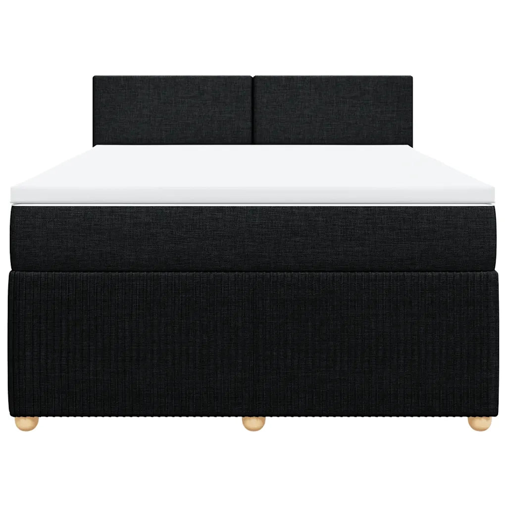 Giroletto a Molle con Materasso Nero 160x200 cm in Tessuto