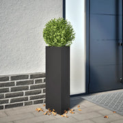 Fioriera da Giardino-Vaso da Esterno-Contenitore per Piante Nera Triangolare 30x26x75 cm in Acciaio